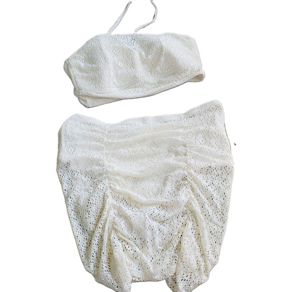 Torrid 2 Piece Set Ivory Crochet Skirt Size 3X